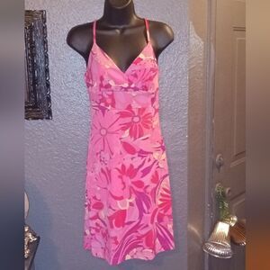 Pink Floral Spaghetti Strap Dress Sz 2